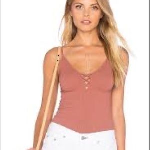 Free People seamless crossfire tank in rose